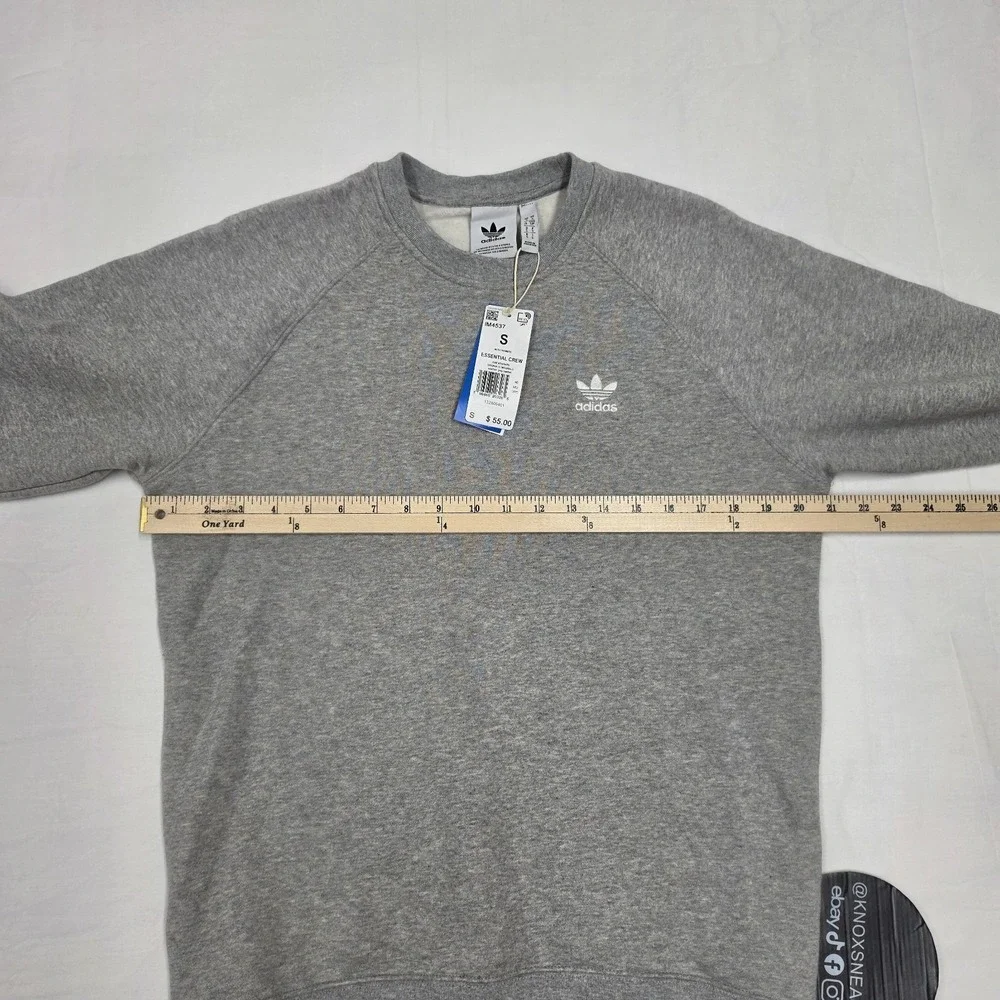 Adidas Essential Crewneck Sweatshirt Heathered Gray IM4537 Men's Size Small